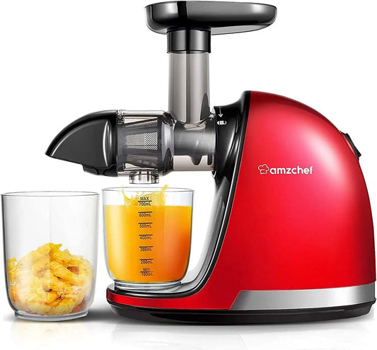 Extracteur de jus, AMZCHEF, silencieux, rouge