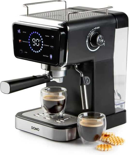 DO757K machine à café électrique, 1,5 L, tactile, grand réservoir, vapeur, DOMO