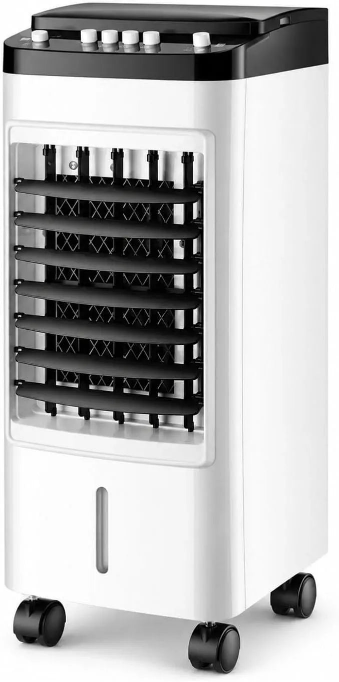 Rafraîchisseur d'air, portable, 3 vitesses, oscillation, décoration de salon, silencieux, Refroidisseur d'Air Évaporatif 3-en-1,4 Packs de Glace