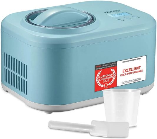 3-en-1-100W Machine à Glace, machine à glace et sorbet, 1 L, 100 W, acier inoxydable, pour Frozen Yogurt, TZS