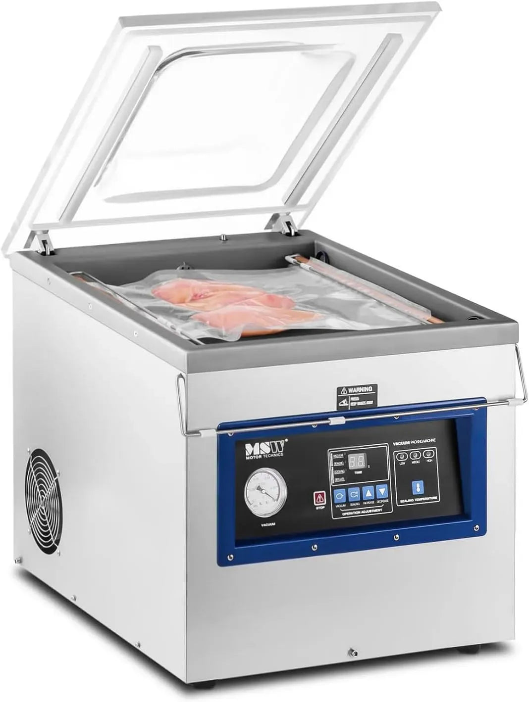 MSW-VPM-900K appareil de mise sous vide alimentaire, Machine, 900 W, 20 m³/h, roulettes de déplacement, pour emballage