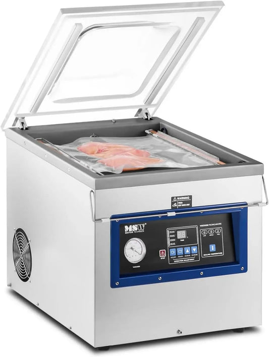 MSW-VPM-900K appareil de mise sous vide alimentaire, Machine, 900 W, 20 m³/h, roulettes de déplacement, pour emballage