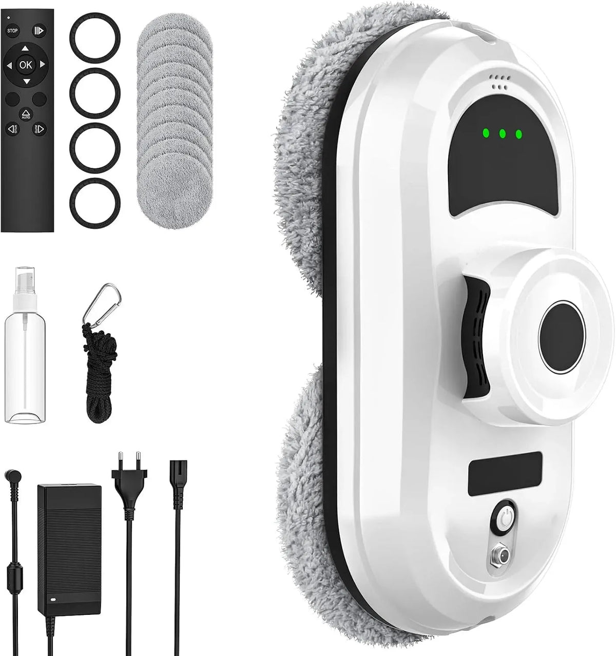 robot aspirateur laveur, Nettoyeur, 3 Modes, 5600Pa Laveur de Vitre Automatique avec 3 Modes de Nettoyage