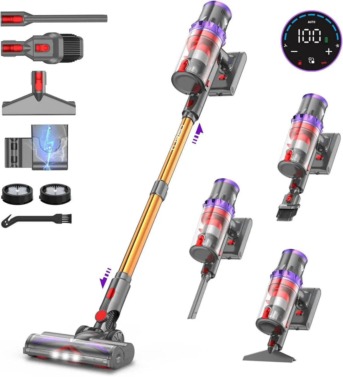 Aspirateur SU7 580W/55Kpa/75Mins, 580 W, tactile, Écrans Tactiles LED