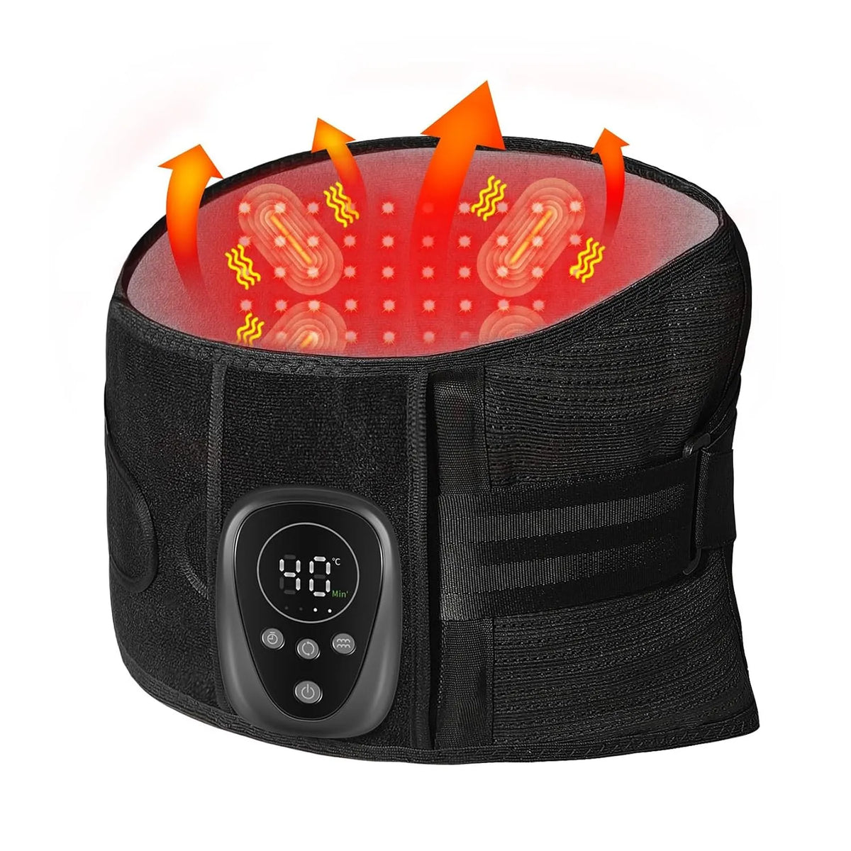 Scoliose, Ceinture Lombaire Chauffante Rechargeable pour Hernie Discale, Ceinture de Massage à Lumière Rouge pour Soulager les Douleurs Lombaires