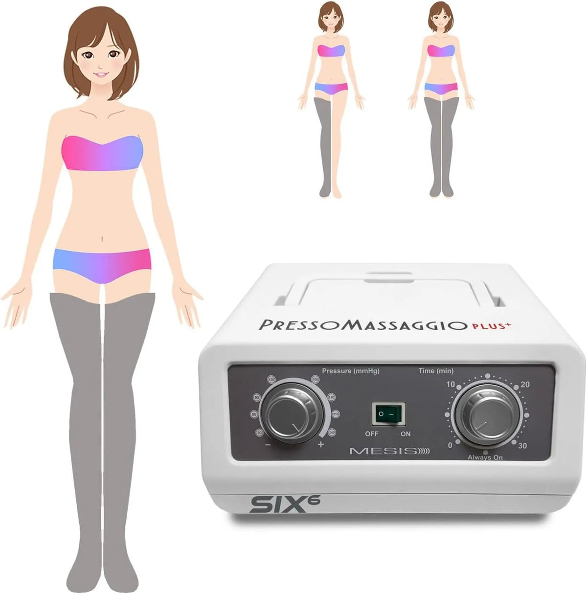 SIX6 Basic équipé de 2 bottes, pour Pressothérapie professionnelle et à domicile PressoMassaggio Plus+