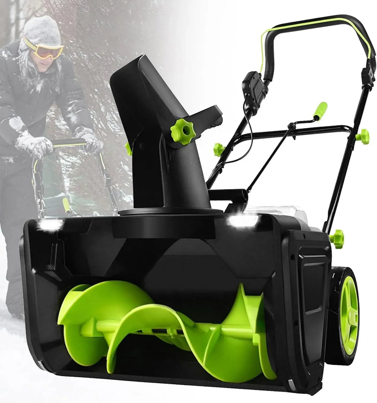 2Batteries Brosse, moteur, 50cm, 3500 W, 50 cm, 7,6 m, pour allée et trottoirs 2Batteries, Souffleuse