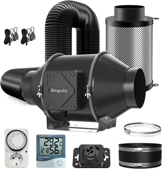 Ventilateur, 365 m³/h, minuteur, 100mm Kit de Filtration d'air