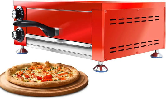 Four électrique à pizza, minuteur, professionnel, 2 zones de température, acier inoxydable, chauffe jusqu'à 300 ℃
