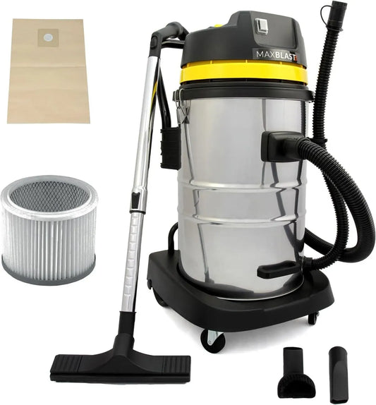 Aspirateur, 50 L, 1400 W, MAXBLAST, industriel, acier inoxydable