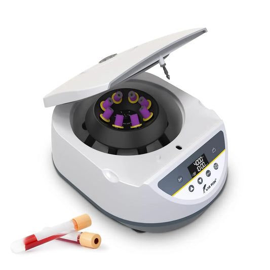 Idéale pour PRP/PRF, Centrifugeuse de Paillasse pour Tubes 2ml 5ml 10ml 15ml, 500-5000 tr/min Faible Vitesse, Force Max 3074 xg, Rotor 8 Places