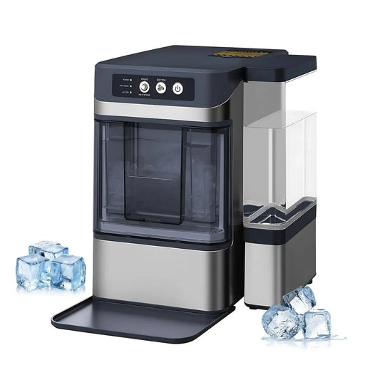 Machine à glaçons, grand réservoir, silencieux, 17kg Machine à Glace Pilée avec Réservoir Latéral