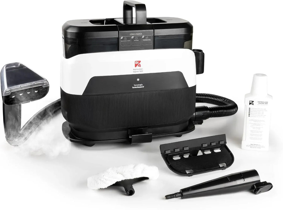 Nettoyeur vapeur Di4, 1650 W, grand réservoir, usage sur sols, cuisine, voiture, vitres et canapé, Aspiroclean Vapore 1650