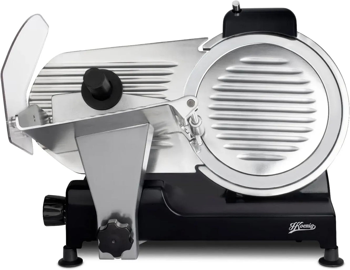 MSX252 Koenig Trancheuse électrique à jambon, viande, pour professionnelle, épaisseur de la coupe 0-12 mm, lame italienne 25 cm, 282 rpm, saucisson