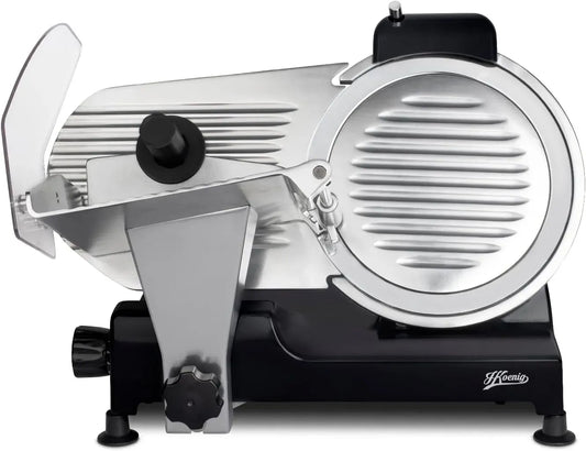 MSX252 Koenig Trancheuse électrique à jambon, viande, pour professionnelle, épaisseur de la coupe 0-12 mm, lame italienne 25 cm, 282 rpm, saucisson
