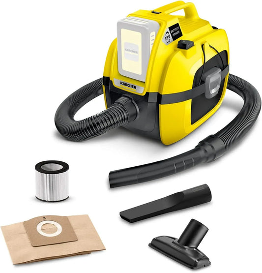 Kärcher RCHER 18 Aspirateur, 7 L, 230 W, 18 V, tactile, Flexible: 1,20 m, Filtre Cartouche, Taille Cuve: 7 l