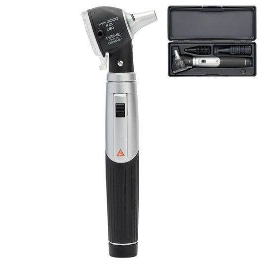 avec étui, LED, Heine Mini 3000 Otoscope F, noir