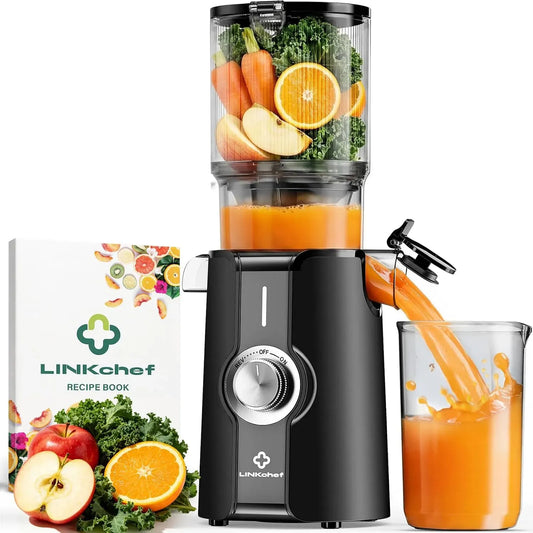 Extracteur de jus, 200 W, Goulot large 115 mm pour fruits & légumes entiers, Sans BPA