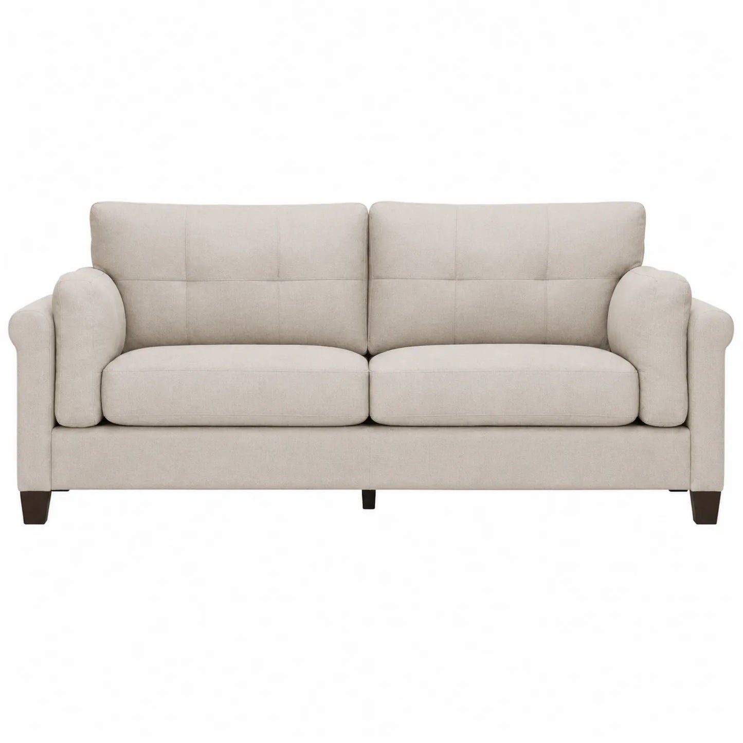 Sof¨¢ de 3 plazas tela poli¨¦ster beige 200x90x85 cm