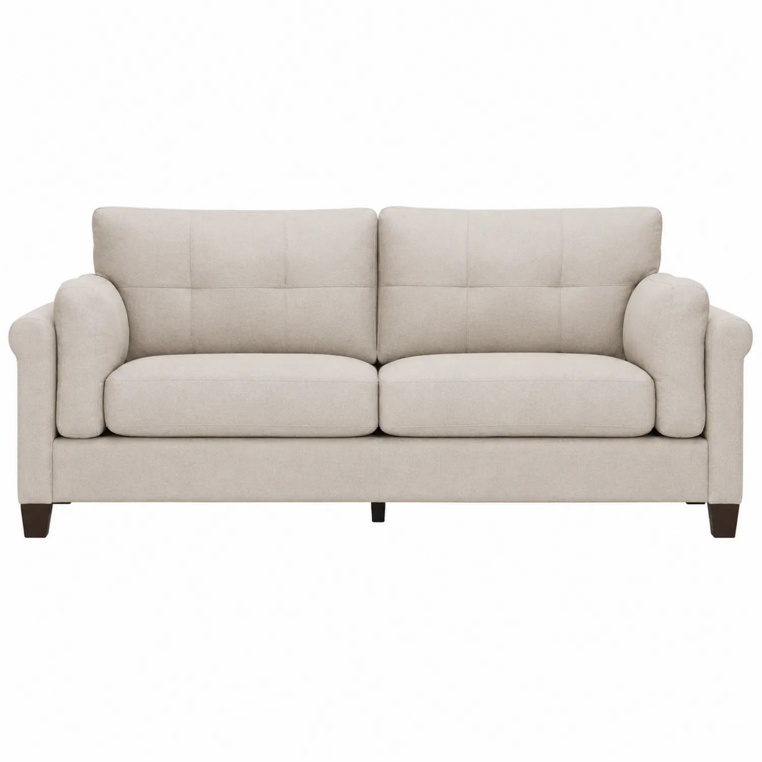 Sofá de 3 plazas tela poliéster beige 200x90x85 cm