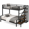 Litera de Metal Negra con Escalera de Madera