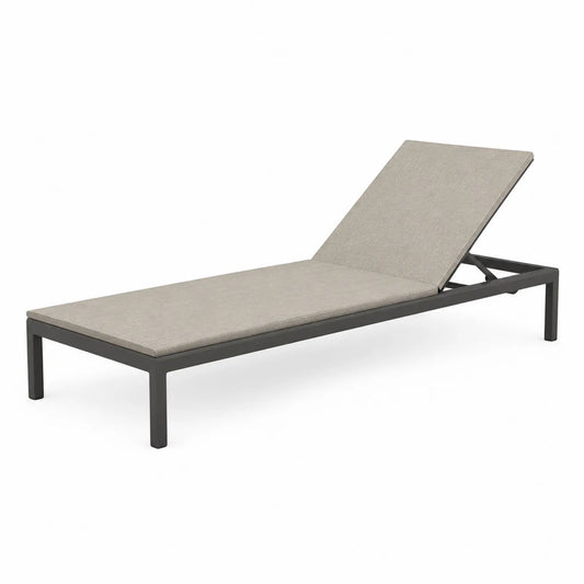 Tumbona de Exterior Aluminio con Coj¨ªn Ajustable Gris