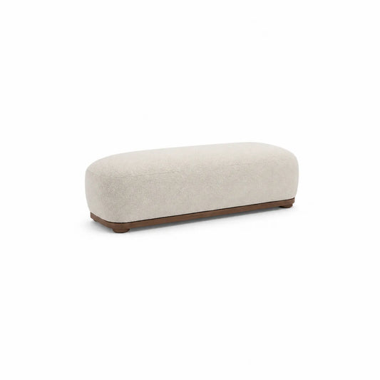 Banco tapizado en poli¨¦ster con base de madera 150cm