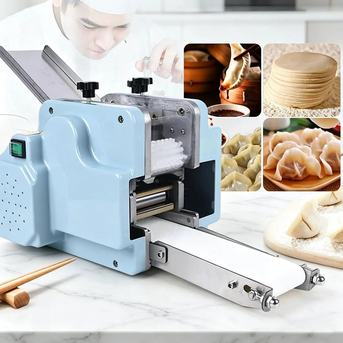 Machine à Pâte, 140 W, 8 cm, pâtisserie, acier inoxydable, pour Empanadas et Pâtisseries Traditionnelles, 3,15 Pouces