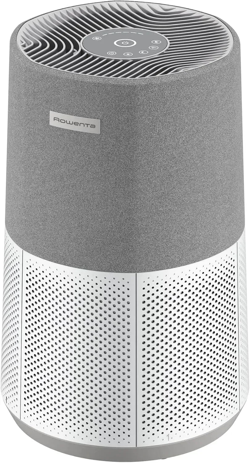 Rowenta PU2840F0 Purificateur d'air, silencieux, Google Assistant, Alexa et Siri, blanc, Filtration Hepa à 360°