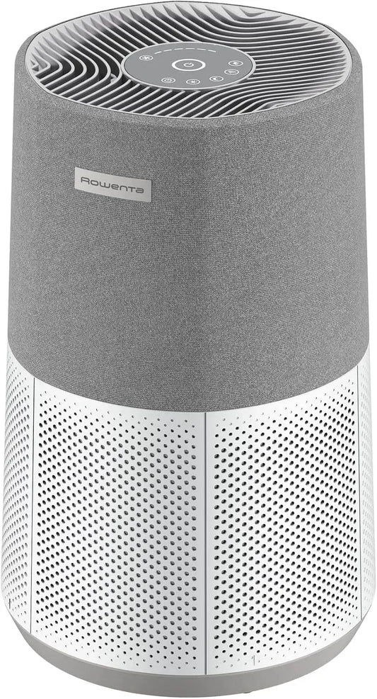 Rowenta PU2840F0 Purificateur d'air, silencieux, Google Assistant, Alexa et Siri, blanc, Filtration Hepa à 360°