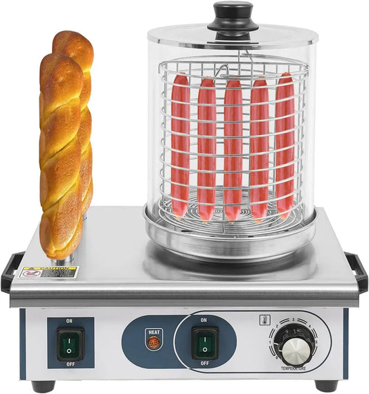 Grille-pain cm/6, 18,9 cm, 6 L, 50 à 300 °C, professionnel, Machine à hot dog professionnelle 450, cylindre en verre : Ø 18,9 litres