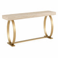 Mesa Consola de Travertino y Acero Dorado 120x30x80 cm