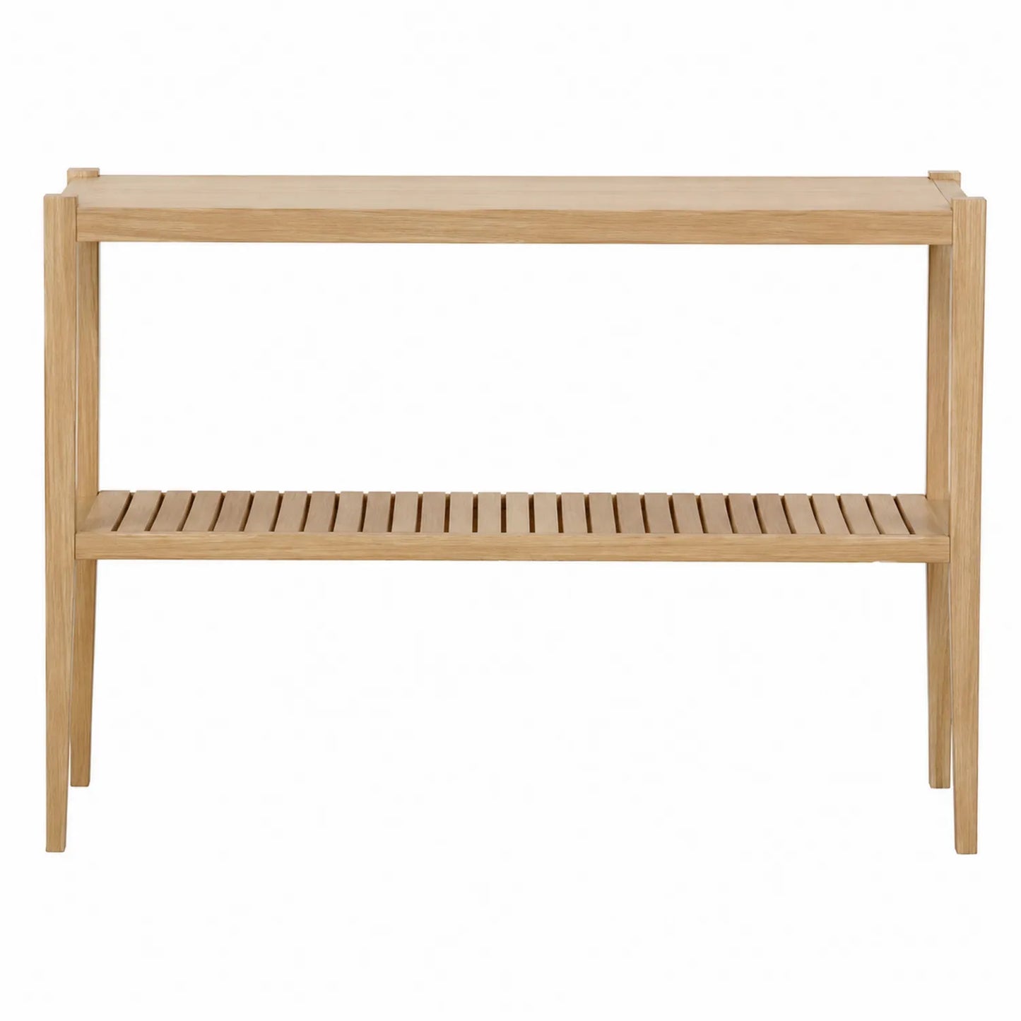 Mesa consola de roble con estante