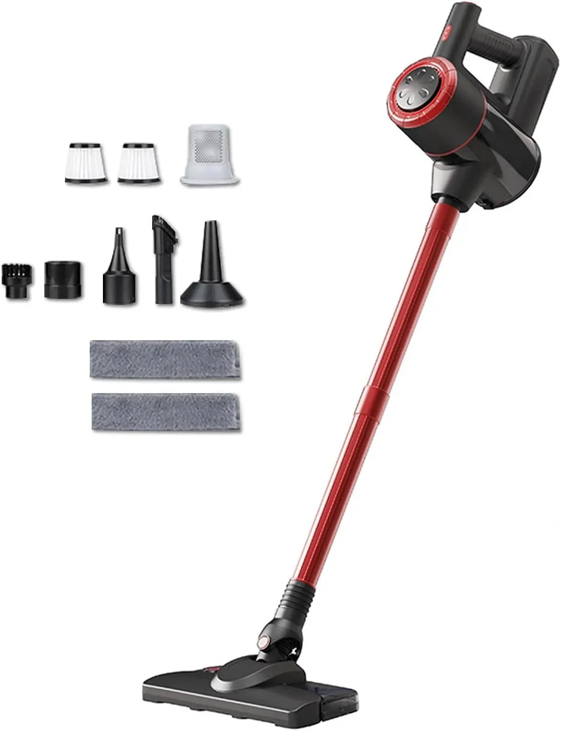 Aspirateur, 120 W, portable, vapeur, rouge, Balai Laveur 120W 18Kpa 35 Min, Nettoyeur Vapeur Léger Puissant Portable pour Tapis