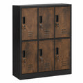 Armario de Acero y MDF con 6 Puertas Marrones