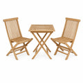 Conjunto de Mesa y Sillas de Exterior de Madera de Acacia Plegable 60x60 cm