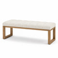 Banco de Tela Poliéster con Base de Madera de Roble 140cm