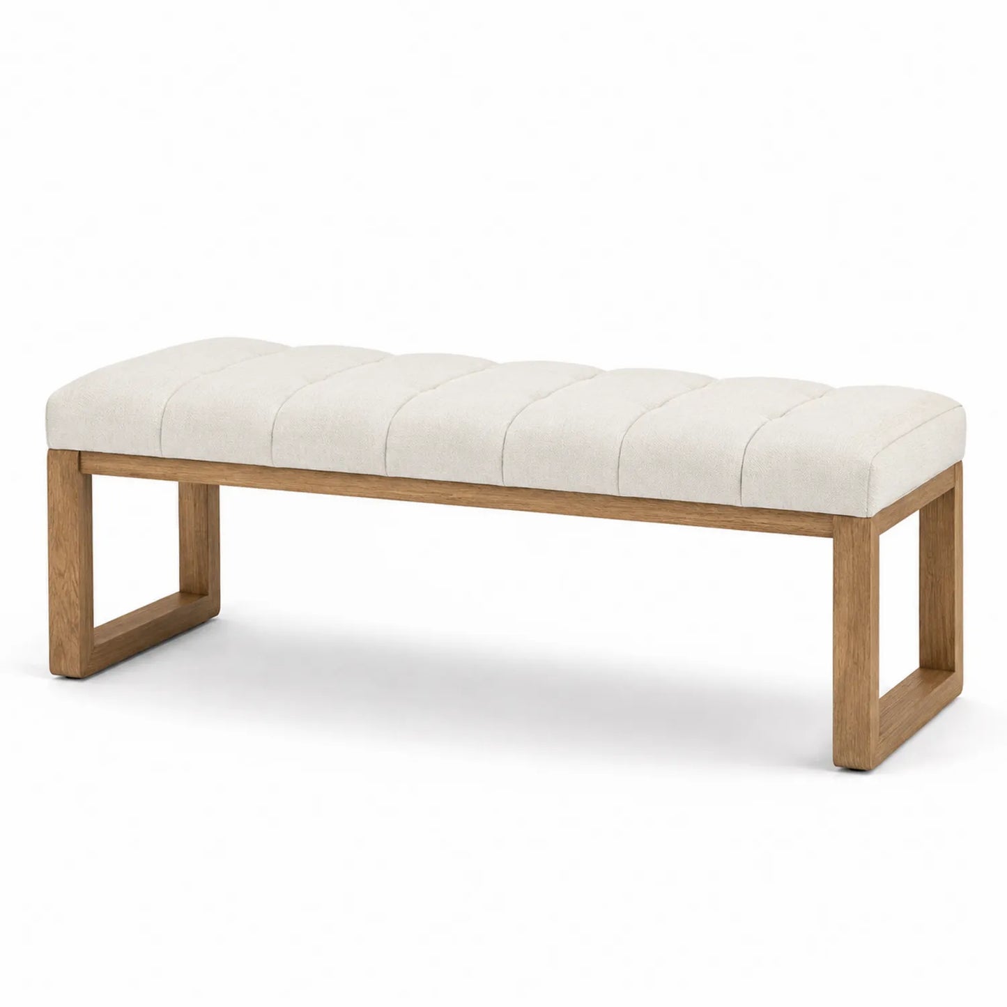 Banco de Tela Poli¨¦ster con Base de Madera de Roble 140cm
