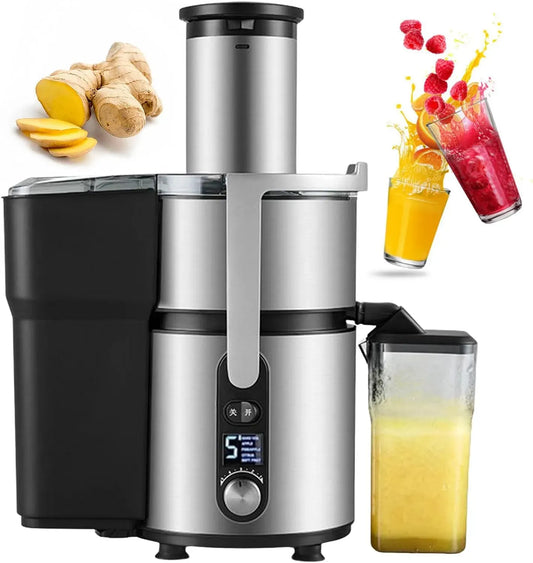 Extracteur de jus, 1250 W, professionnel, acier inoxydable, Large Goulotte De 84 mm, 5 Vitesses