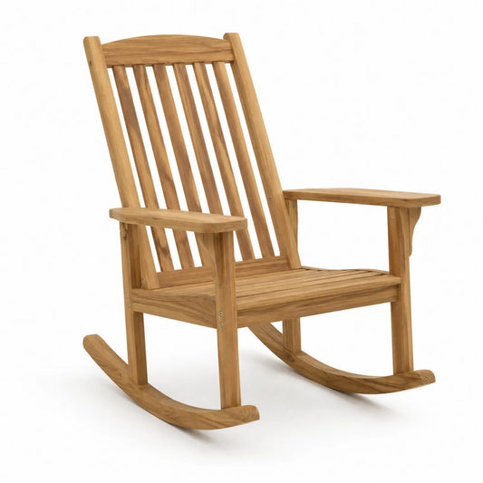 Mecedora de teca marr¨®n 115x60x92 cm