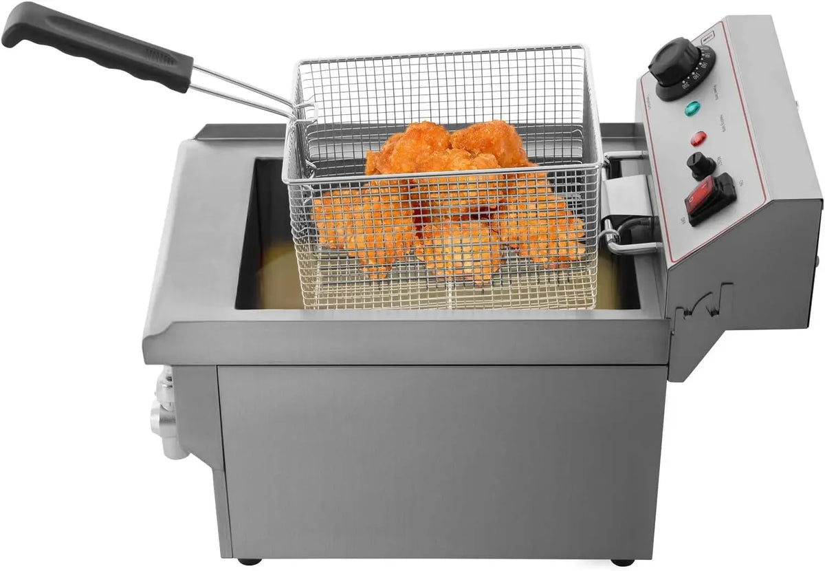 W 10 Friteuse électrique 3000 l 30 x 50 x 35 cm en acier inoxydable équipé de panier friteuse monocylindre avec grande capacité pour un usage