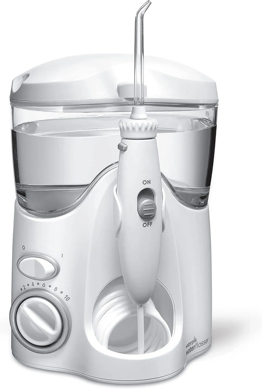 WF100EU Waterpik, Jet dentaire livré équipé de 6 embouts et le protège-carte Arkebion® dédié à la Protection des données RFID, hydropulseur, Ultra