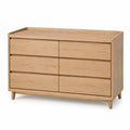 Cómoda de Madera de Roble con 6 Cajones 130x45x75cm