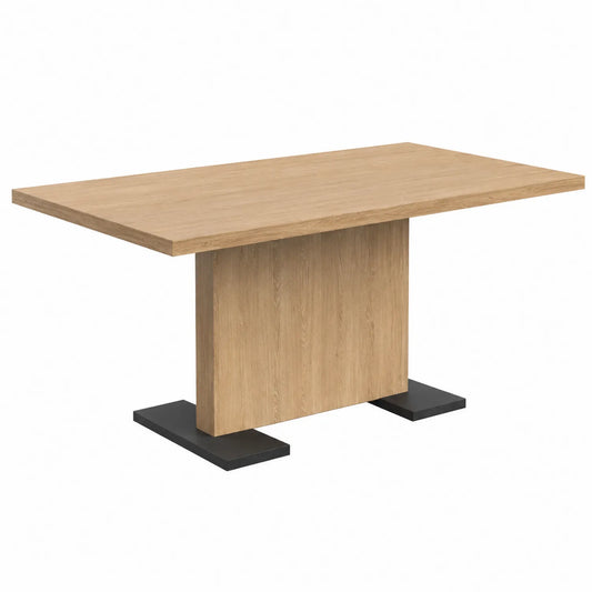 Mesa de comedor rectangular de madera y metal 160x90x75 cm