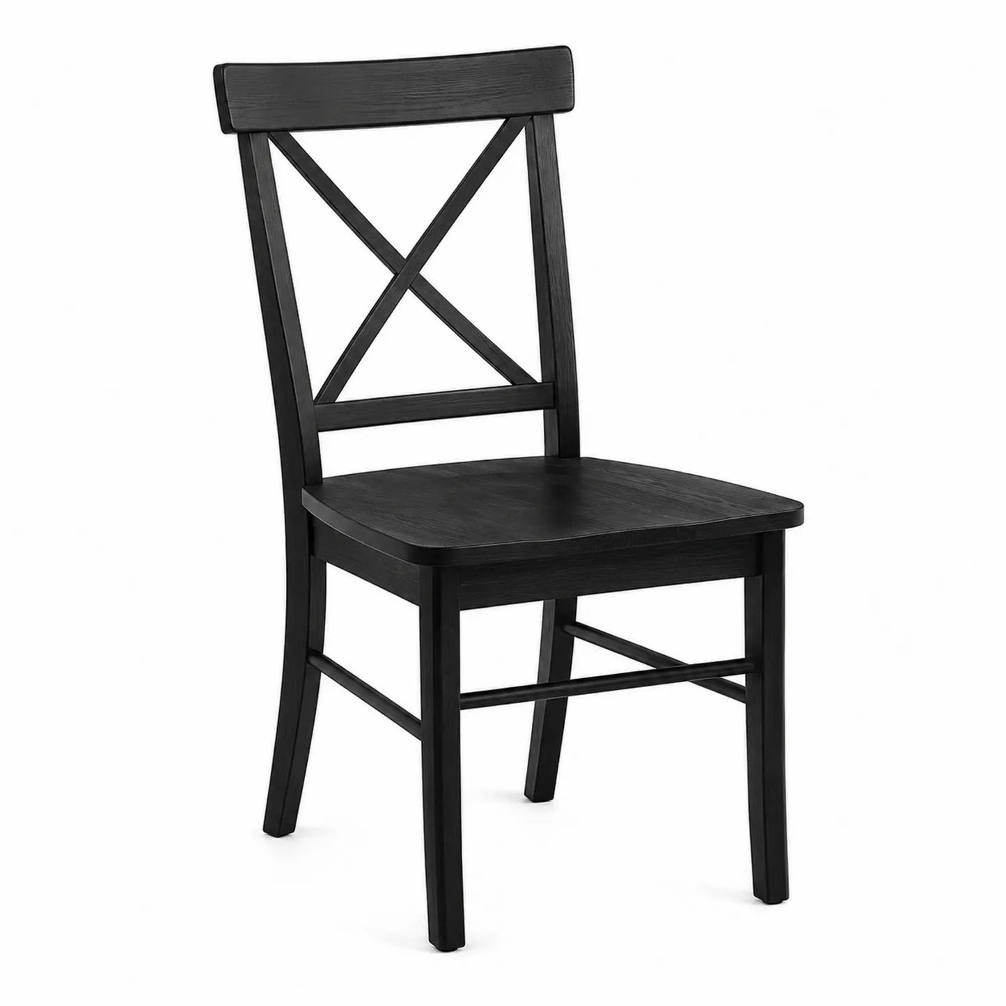 Silla de madera negra con respaldo en X 45x50x90 cm