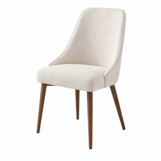 Silla de tela con patas de madera de haya 85cm Beige