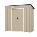 Cobertizo de almacenamiento de acero galvanizado beige 194x121x181 cm