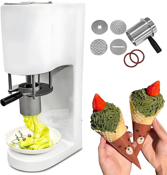 Machine à Glace, machine à glace et sorbet, 57 cm, 30 l/h, professionnel, blanc, pour Desserts glacés Spaghetti