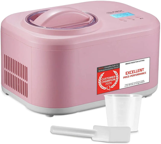 3-en-1-100W Machine à Glace, machine à glace et sorbet, 1 L, 100 W, acier inoxydable, pour Frozen Yogurt, TZS