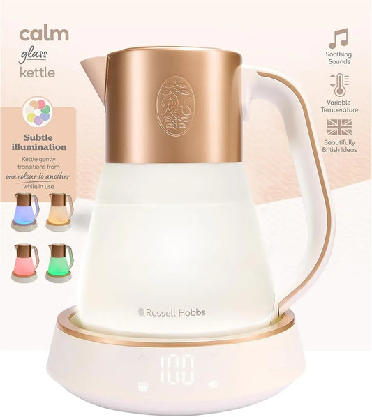 Russell Hobbs Bouilloire électrique, 1,7 L, 2400 W, tactile, maintien au chaud, température réglable 40-100°, écran numérique & tactile, 27450-70